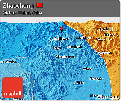Political 3D Map of Zhaochong
