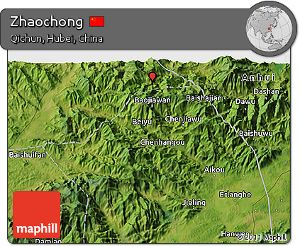 Satellite 3D Map of Zhaochong