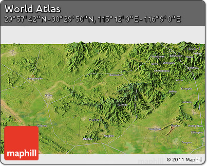 Satellite 3D Map of the Area around 30° 13' 46" N, 115° 40' 30" E