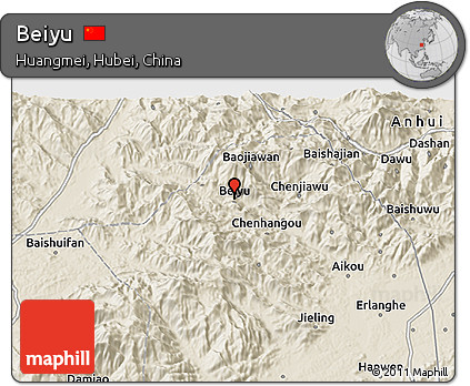 Shaded Relief 3D Map of Beiyu