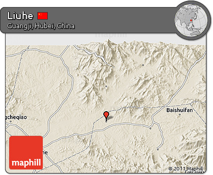 Shaded Relief 3D Map of Liuhe