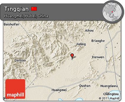 Shaded Relief 3D Map of Tingqian