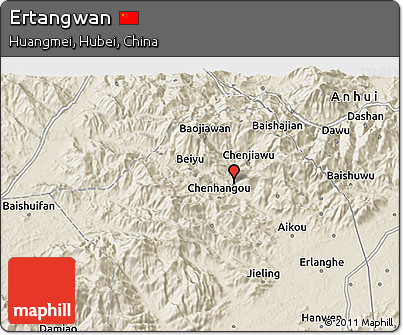 Shaded Relief 3D Map of Ertangwan