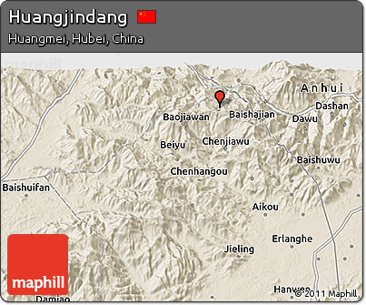 Shaded Relief 3D Map of Huangjindang