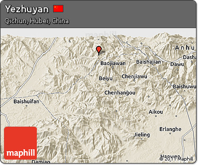 Shaded Relief 3D Map of Yezhuyan