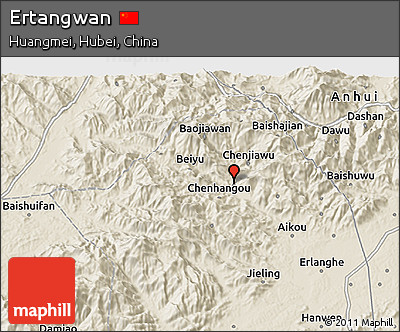 Shaded Relief 3D Map of Ertangwan
