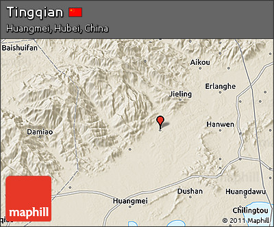 Shaded Relief 3D Map of Tingqian