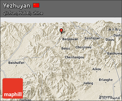 Shaded Relief 3D Map of Yezhuyan