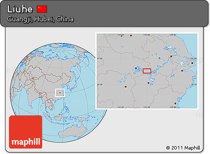 Gray Location Map of Liuhe