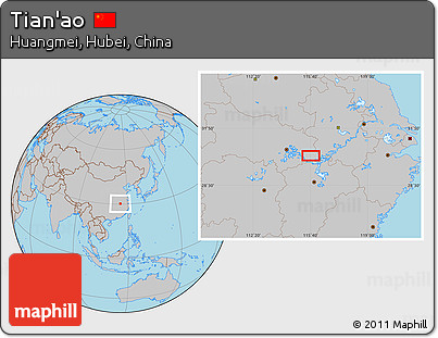 Gray Location Map of Tian'ao