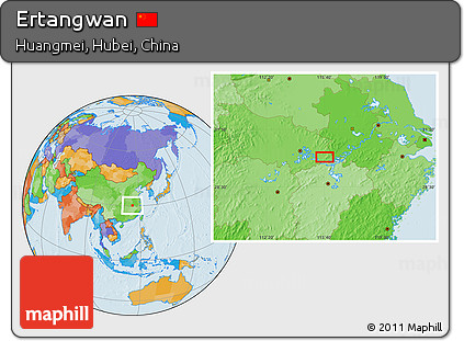 Political Location Map of Ertangwan