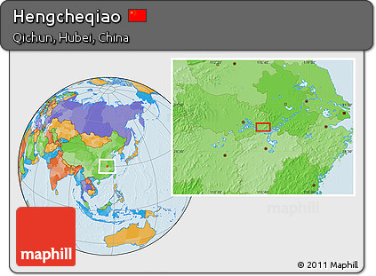 Political Location Map of Hengcheqiao