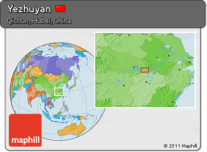 Political Location Map of Yezhuyan