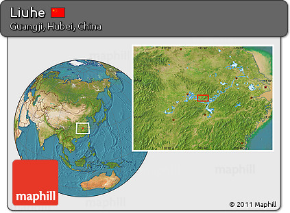 Satellite Location Map of Liuhe