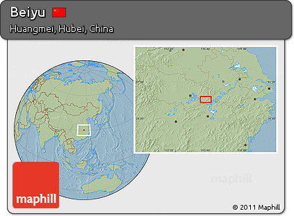 Savanna Style Location Map of Beiyu, hill shading