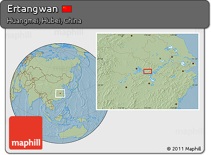 Savanna Style Location Map of Ertangwan, hill shading