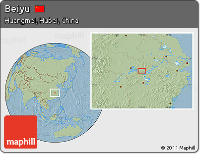 Savanna Style Location Map of Beiyu, hill shading