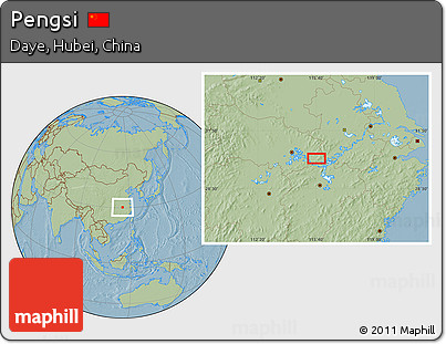 Savanna Style Location Map of Pengsi, hill shading