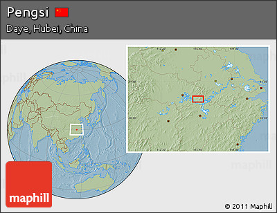 Savanna Style Location Map of Pengsi, hill shading