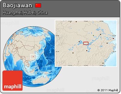 Shaded Relief Location Map of Baojiawan
