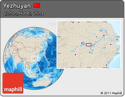 Shaded Relief Location Map of Yezhuyan