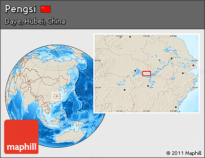 Shaded Relief Location Map of Pengsi