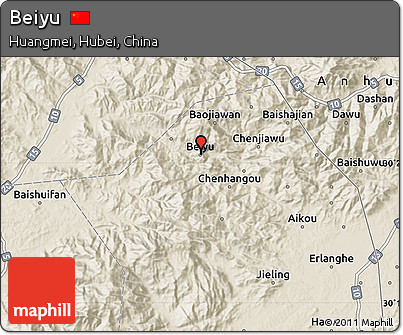 Shaded Relief Map of Beiyu