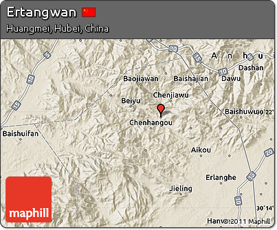 Shaded Relief Map of Ertangwan