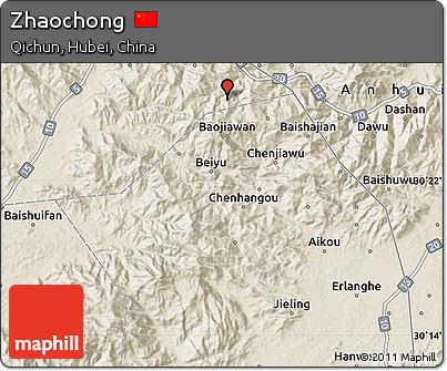 Shaded Relief Map of Zhaochong