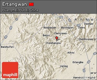Shaded Relief Map of Ertangwan