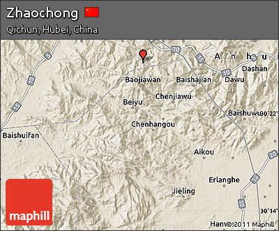 Shaded Relief Map of Zhaochong