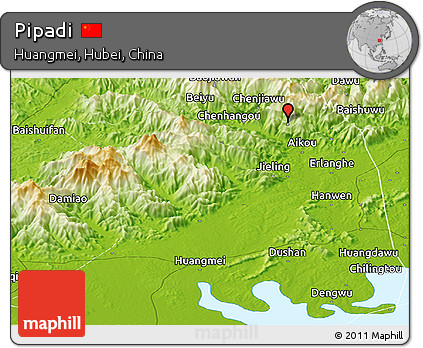 Physical Panoramic Map of Pipadi