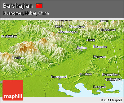 Physical Panoramic Map of Baishajian