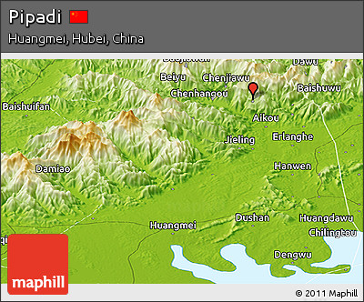 Physical Panoramic Map of Pipadi