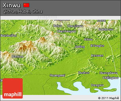 Physical Panoramic Map of Xinwu