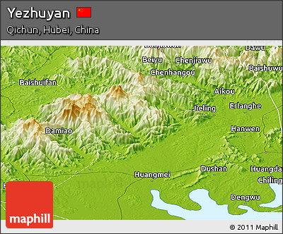 Physical Panoramic Map of Yezhuyan