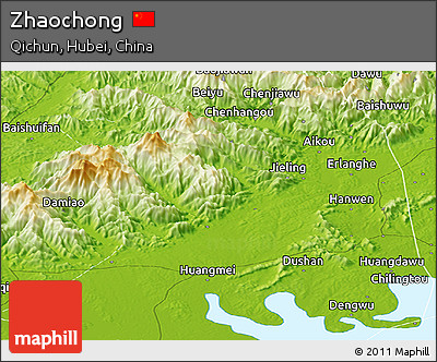 Physical Panoramic Map of Zhaochong