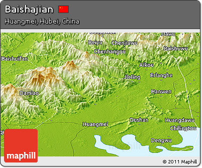 Physical Panoramic Map of Baishajian