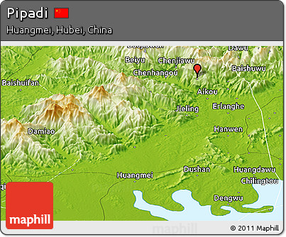 Physical Panoramic Map of Pipadi