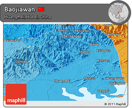 Political Panoramic Map of Baojiawan