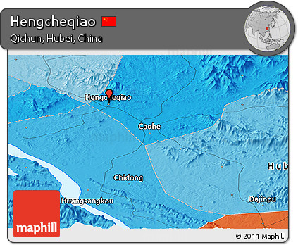 Political Panoramic Map of Hengcheqiao