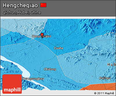 Political Panoramic Map of Hengcheqiao