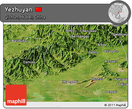 Satellite Panoramic Map of Yezhuyan