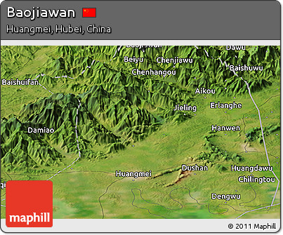 Satellite Panoramic Map of Baojiawan