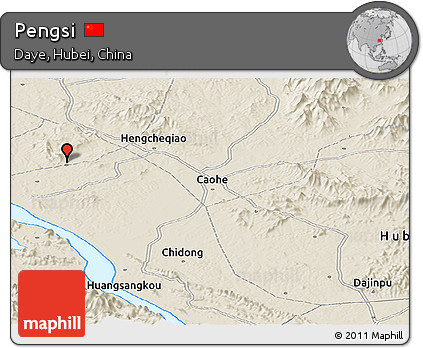 Shaded Relief Panoramic Map of Pengsi
