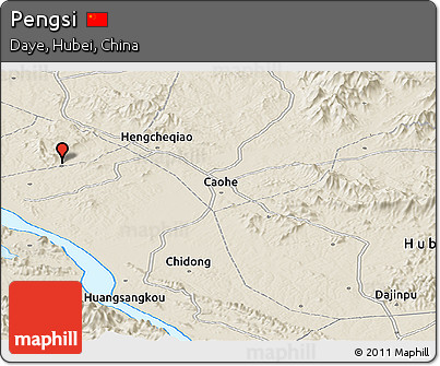 Shaded Relief Panoramic Map of Pengsi