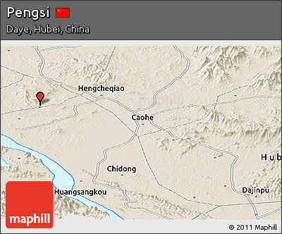 Shaded Relief Panoramic Map of Pengsi