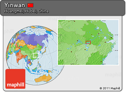 Political Location Map of Yinwan