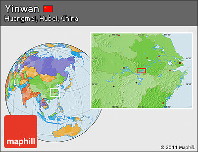 Political Location Map of Yinwan