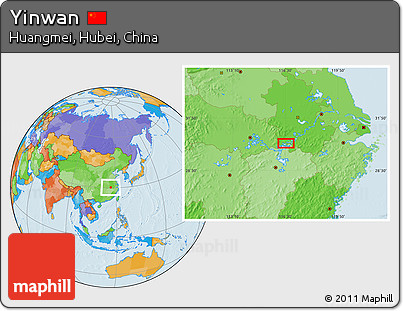 Political Location Map of Yinwan